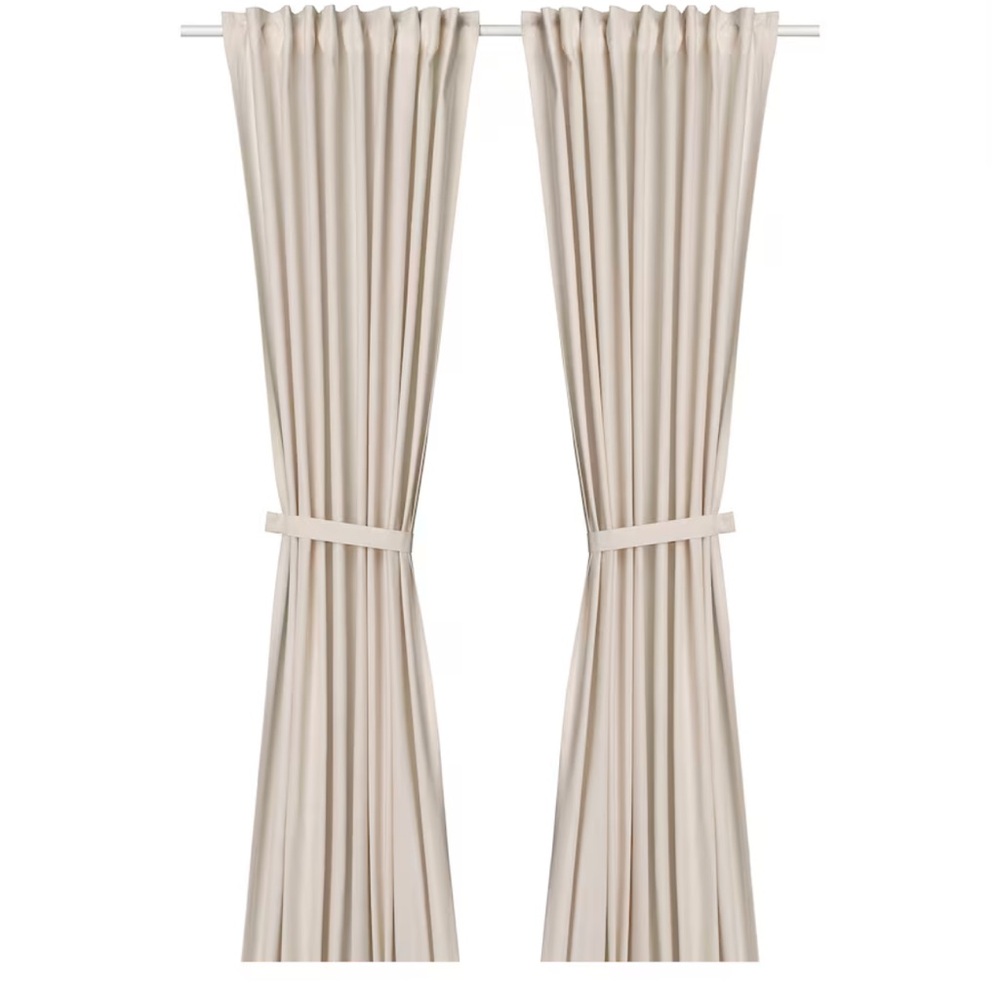 LENDA Off-White Curtain - Pair